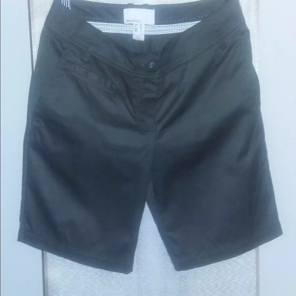 New Mango basics dark olive green bermuda shorts